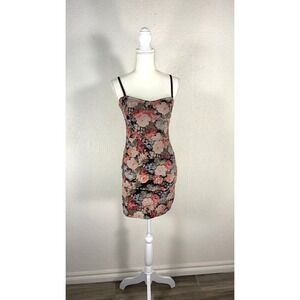 Talula Moody Floral Bodycon Mini Dress Medium Pink Softgirl